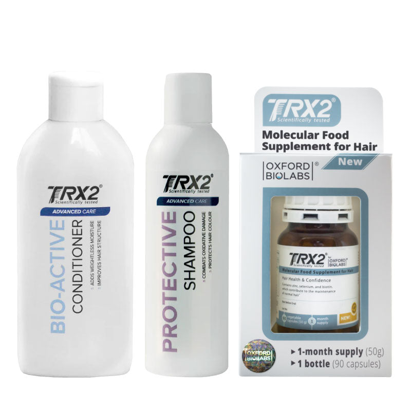 TRX2® Molecular Supplement for Hair + TRX2® Protective Shampoo + TRX2® Bio-Active Conditioner Bundle